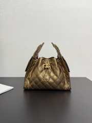 Uubags Chanel 25 Small Handbag Grained Metallic Calfskin & Gold Metal In Deep Gold 30x26x14cm - 1