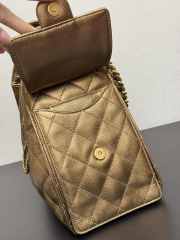 Uubags Chanel 25 Small Handbag Grained Metallic Calfskin & Gold Metal In Deep Gold 30x26x14cm - 3