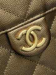 Uubags Chanel 25 Medium Handbag Grained Metallic Calfskin & Gold Metal In Deep Gold 40x30x15cm - 4