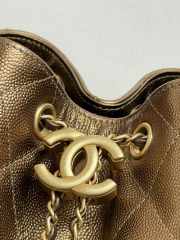 Uubags Chanel 25 Medium Handbag Grained Metallic Calfskin & Gold Metal In Deep Gold 40x30x15cm - 5