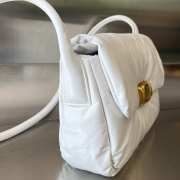 Uubags Bottega Veneta Pad Crossbody Bag In White & Brass 28x14x10cm - 4