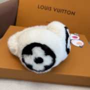Uubags Louis Vuitton Earmuffs & Fur Scarf Set Monogram Flower White shearling - 5