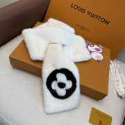 Uubags Louis Vuitton Earmuffs & Fur Scarf Set Monogram Flower White shearling - 3