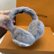 Uubags Louis Vuitton Earmuffs & Fur Scarf Set Monogram Flower Grey shearling - 6