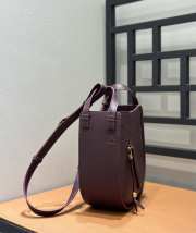 Uubags Loewe Hammock Slice leather crossbody bag in burgundy 21x10.5x24cm - 5