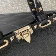 Uubags Valentino Garavani Rockstud Mini Shopping Bag In Black Grainy Calfskin 18.5x12.5x5.5cm - 2