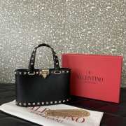 Uubags Valentino Garavani Rockstud Mini Shopping Bag In Black Grainy Calfskin 18.5x12.5x5.5cm - 5