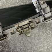 Uubags Valentino Garavani Rockstud Mini Bag In Silver Metallic Calfskin 18.5x12.5x5.5cm - 6