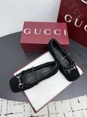 Uubags Gucci Horsebit ballet flat black merino wool - 3