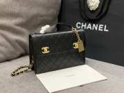 Uubags Chanel Vintage Black And Gold Double CC Turn Lock Bag 25cm - 6