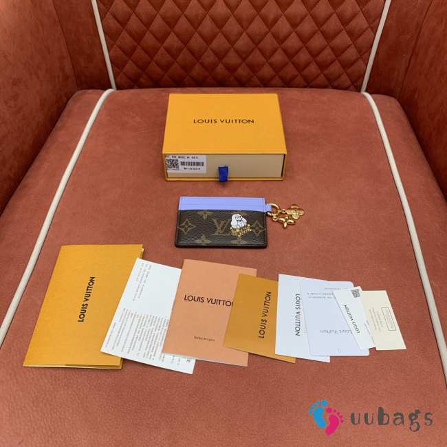 Uubags Louis Vuitton M15324 Charms Card Holder Monogram Blue Frost 10x7cm - 1