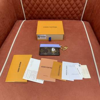 Uubags Louis Vuitton M15324 Charms Card Holder Monogram Blue Frost 10x7cm