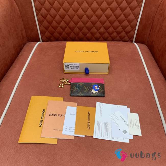 Uubags Louis Vuitton M15324 Charms Card Holder Monogram Pink Frost 10x7cm - 1