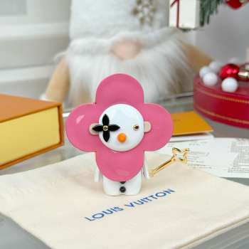 Uubags Louis Vuitton Porte Cle Vivienne Snowman Key Holder Bag Charm In Pink/ White