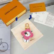 Uubags Louis Vuitton Porte Cle Vivienne Snowman Key Holder Bag Charm In Pink/ White - 2