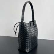 Uubags Bottega Veneta Intrecciato Biblioteca Bucket Bag In Black Soft Intrecciato Leather 33x24x14cm - 2