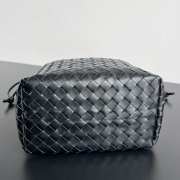 Uubags Bottega Veneta Intrecciato Biblioteca Bucket Bag In Black Soft Intrecciato Leather 33x24x14cm - 5