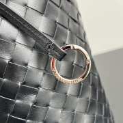 Uubags Bottega Veneta Intrecciato Biblioteca Bucket Bag In Black Soft Intrecciato Leather 33x24x14cm - 6