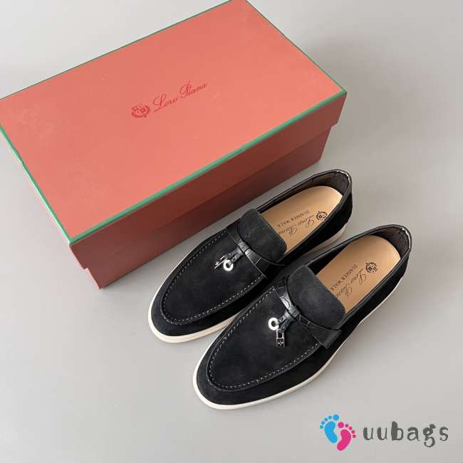 Uubags Loro Piana Summer Charms Walk Loafer In Black - 1