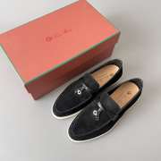 Uubags Loro Piana Summer Charms Walk Loafer In Black - 1