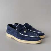 Uubags Loro Piana Summer Charms Walk Loafer In Blue - 4