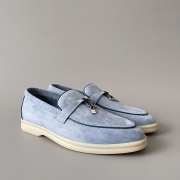 Uubags Loro Piana Summer Charms Walk Loafer In Light Blue - 3