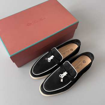 Uubags Loro Piana Summer Charms Walk Loafer In Black 1