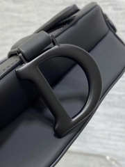 Uubags Dior Mini Saddle Bag with Strap Black Ultramatte Calfskin 19.5x6x15cm - 5