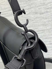 Uubags Dior Mini Saddle Bag with Strap Black Ultramatte Calfskin 19.5x6x15cm - 4
