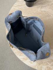 Uubags Chanel 25 Medium Handbag Dark Blue Suede Calfskin & Gold Metal 40x30x15cm - 3