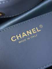 Uubags Chanel 25 Medium Handbag Dark Blue Suede Calfskin & Gold Metal 40x30x15cm - 5