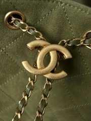 Uubags Chanel 25 Medium Handbag Suede Calfskin & Gold Metal In Green 40x30x15cm - 2