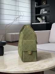 Uubags Chanel 25 Medium Handbag Suede Calfskin & Gold Metal In Green 40x30x15cm - 3