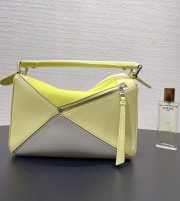 Uubags Loewe x Albers small Puzzle bag in nappa calfskin pale grey/light citrine 24x16.5x10.5cm - 5