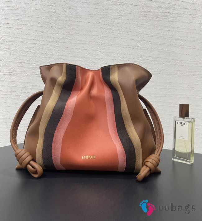 Uubags Loewe medium Flamenco clutch Landscape in nappa calfskin pecan/parrot pink 30x24.5x10.5cm - 1