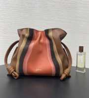Uubags Loewe medium Flamenco clutch Landscape in nappa calfskin pecan/parrot pink 30x24.5x10.5cm - 1