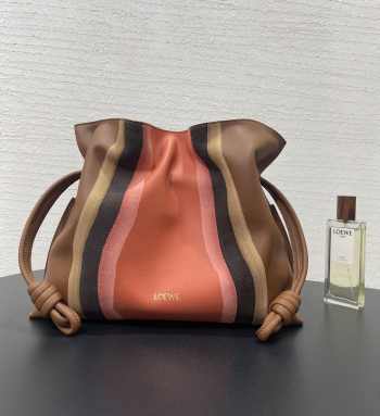 Uubags Loewe medium Flamenco clutch Landscape in nappa calfskin pecan/parrot pink 30x24.5x10.5cm