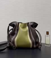 Uubags Loewe medium Flamenco clutch Landscape in nappa calfskin chocolate/light moss 30x24.5x10.5cm - 6