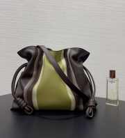 Uubags Loewe medium Flamenco clutch Landscape in nappa calfskin chocolate/light moss 30x24.5x10.5cm - 5