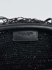 Uubags Bottega Veneta pouch leather clutch bag in black 22x12x7cm - 6