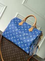 Uubags ouis Vuitton N88228 Speedy P9 40 Monogram Bag In Blue Ostrich Leather 40x26x23cm - 3