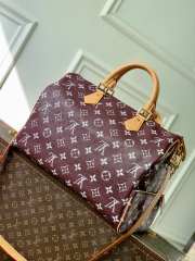 Uubags ouis Vuitton N88228 Speedy P9 40 Monogram Bag Burgundy Ostrich Leather 40x26x23cm - 3