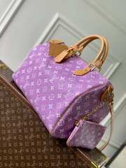 Uubags Louis Vuitton N88228 Speedy P9 40 Monogram Bag Purple Ostrich Leather 40x26x23cm - 6