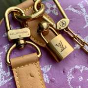 Uubags Louis Vuitton N88228 Speedy P9 40 Monogram Bag Purple Ostrich Leather 40x26x23cm - 5