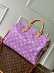 Uubags Louis Vuitton N88228 Speedy P9 40 Monogram Bag Purple Ostrich Leather 40x26x23cm - 2