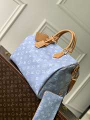 Uubags Louis Vuitton N88228 Speedy P9 40 Monogram Bag Light Blue Ostrich Leather 40x26x23cm - 2