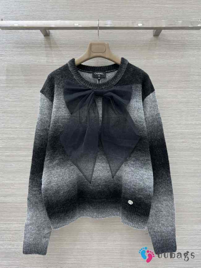 Uubags Chanel Pullover Paper Fiber In Gray & Ecru - 1