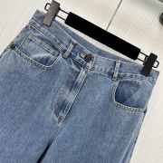 Uubags Chanel High-Waisted Straight-Leg Denim Jeans with 3D Cargo Knee Pockets - 5