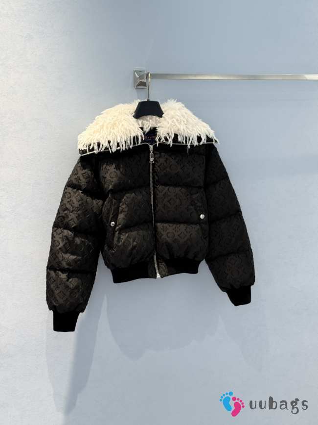 Uubags Louis Vuitton 1AIPHC Ski Feather Collar Puffer Jacket In Black - 1