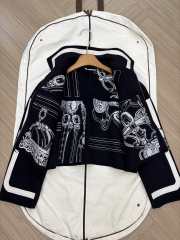 Uubags Hermès Equestrian Motif Wool Zip Jacket In Black/ White - 5